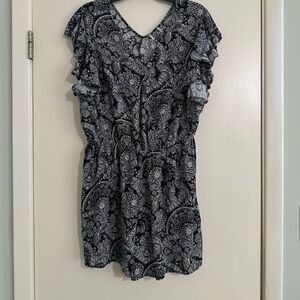 Black and White Paisley Romper